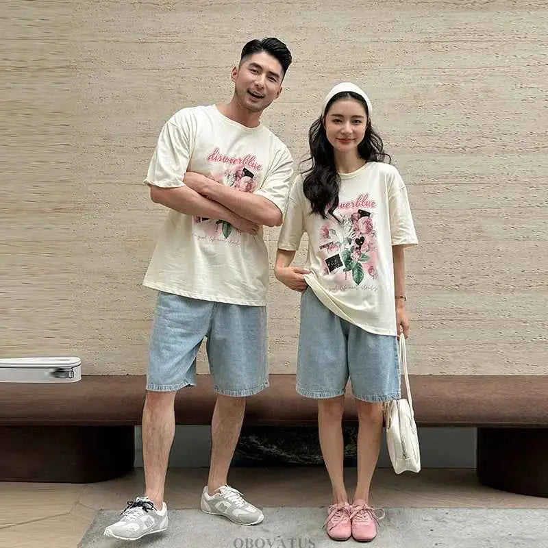 Family Matching Outfit Clothes Set For Summer Vacation Outerwear Beach Tshirt Shorts Clothing Suit Couple Kids Same Costume Wear