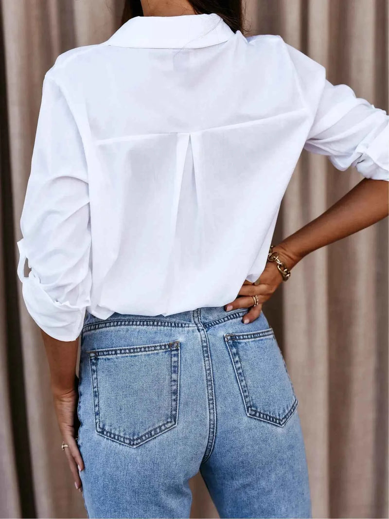 Women Blouse White Shirt Button-down Top Camisas Tendencia Chemisier Femme Camisa Feminina Social Elegante 한국 여성 옷 Топ Женский