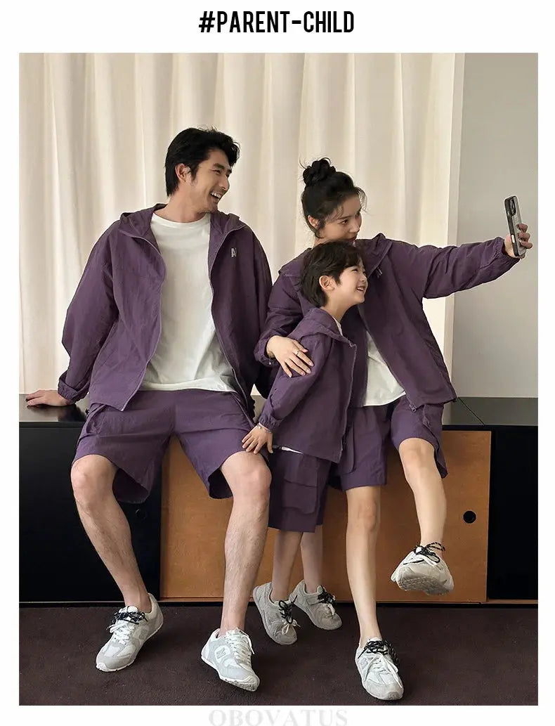 Family Matching Clothes Sets Men Women Baby Coat Shorts Suit Couples Kids Family Look Clothing Parent-Child Matching Costume - Mein Shop