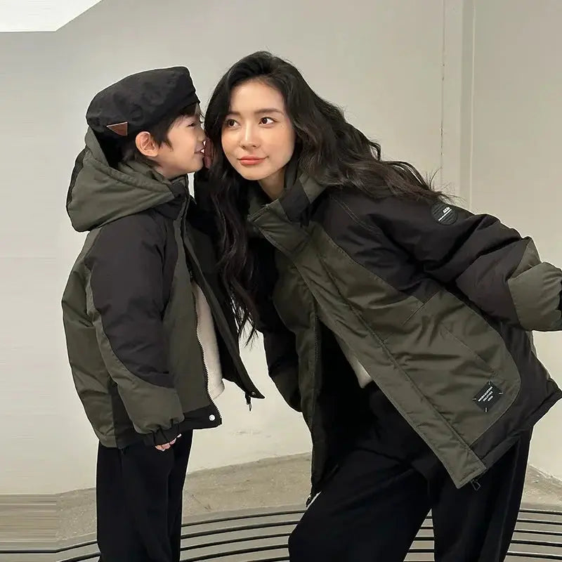 Family Matching Warm Clothes Winter Daughter Mother Thick Padded Coat Son Father Quilted Jacket Parents and Children Clothing - Mein Shop