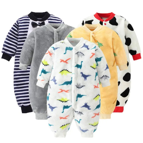 Newborn Baby Spring Winter Clothes Infant Jacket for Girls Jumpsuit for Boys Soft Flannel Bebe Romper Baby Clothes 0-18 Month - Mein Shop
