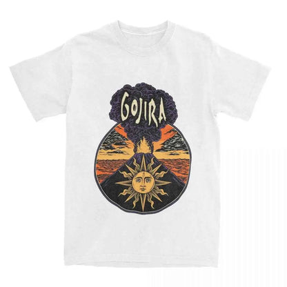 Men T-Shirt Gojiras Music Heavy Metal T-Shirts Hip Hop Humor Beach Tee Shirt Y2K Basic Custom Logo Cotton Tops Gift Idea