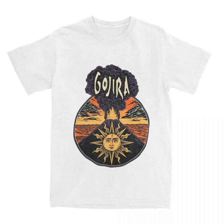 Men T-Shirt Gojiras Music Heavy Metal T-Shirts Hip Hop Humor Beach Tee Shirt Y2K Basic Custom Logo Cotton Tops Gift Idea