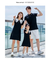 Coordinated Outfits for Family Matching Clothes Mother and Daughter Black Dress Father and Son Kid Shirt Outfits Dad Child Sets - Mein Shop