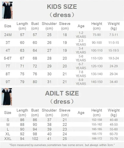 Coordinated Outfits for Family Matching Clothes Mother and Daughter Black Dress Father and Son Kid Shirt Outfits Dad Child Sets - Mein Shop