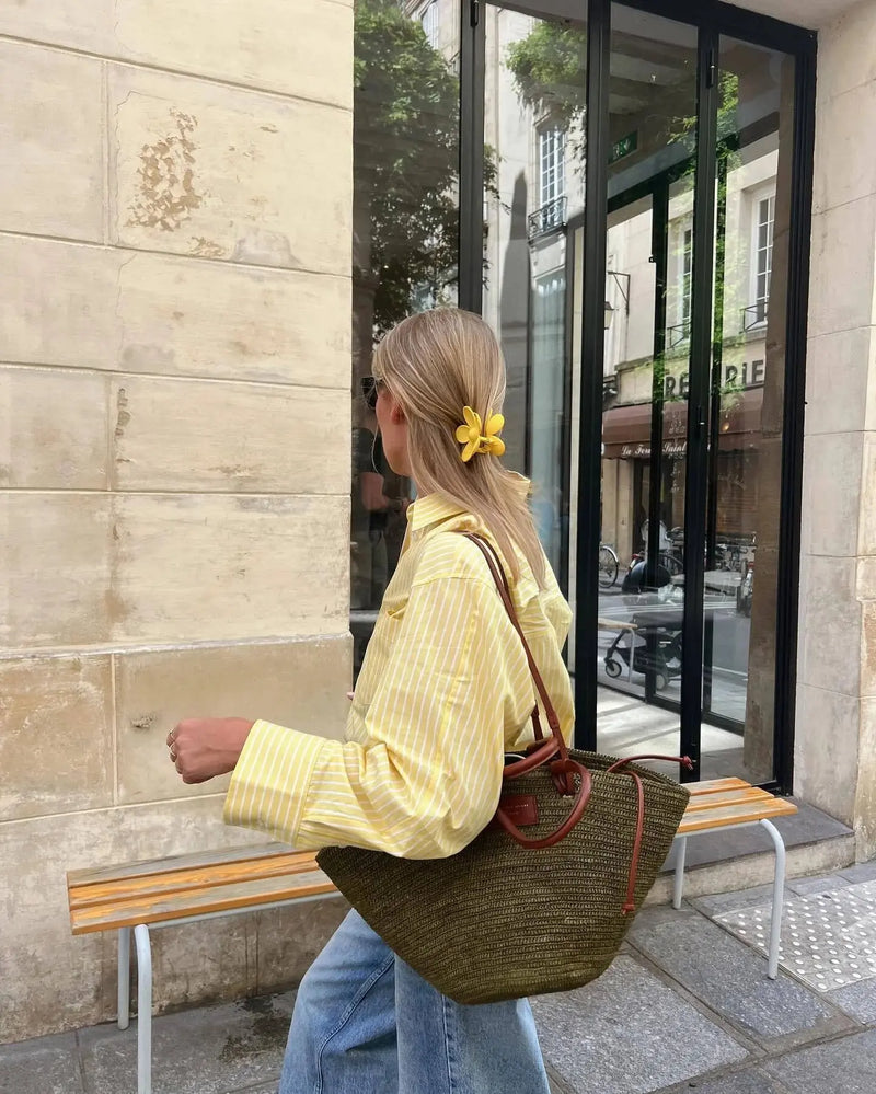 Women's Striped Blouse Multicolored Shirt Office Female's Top 2024 Summer Solid Shirt Elegant Comfortable Loose Fitting Shirts - Mein Shop