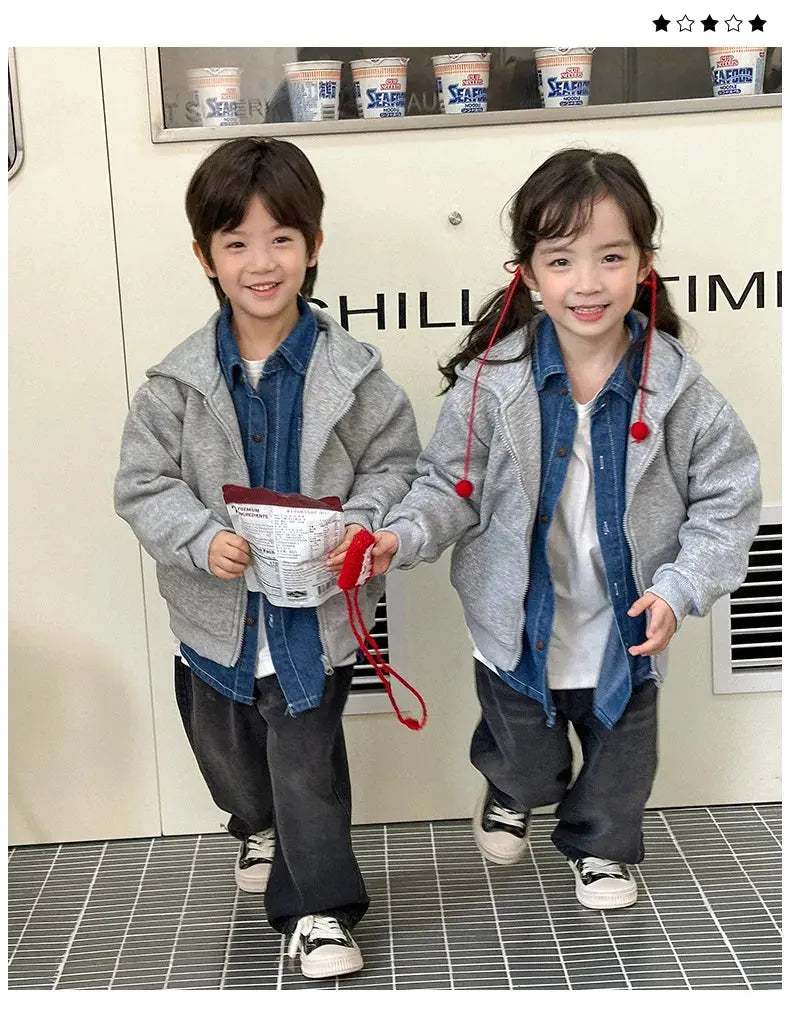 Winter Family Warm Jacket Parent-child Clothes Korea Fashion Father Mother and Daughter Son Baby Matching Thick Coat with Hooded - Mein Shop
