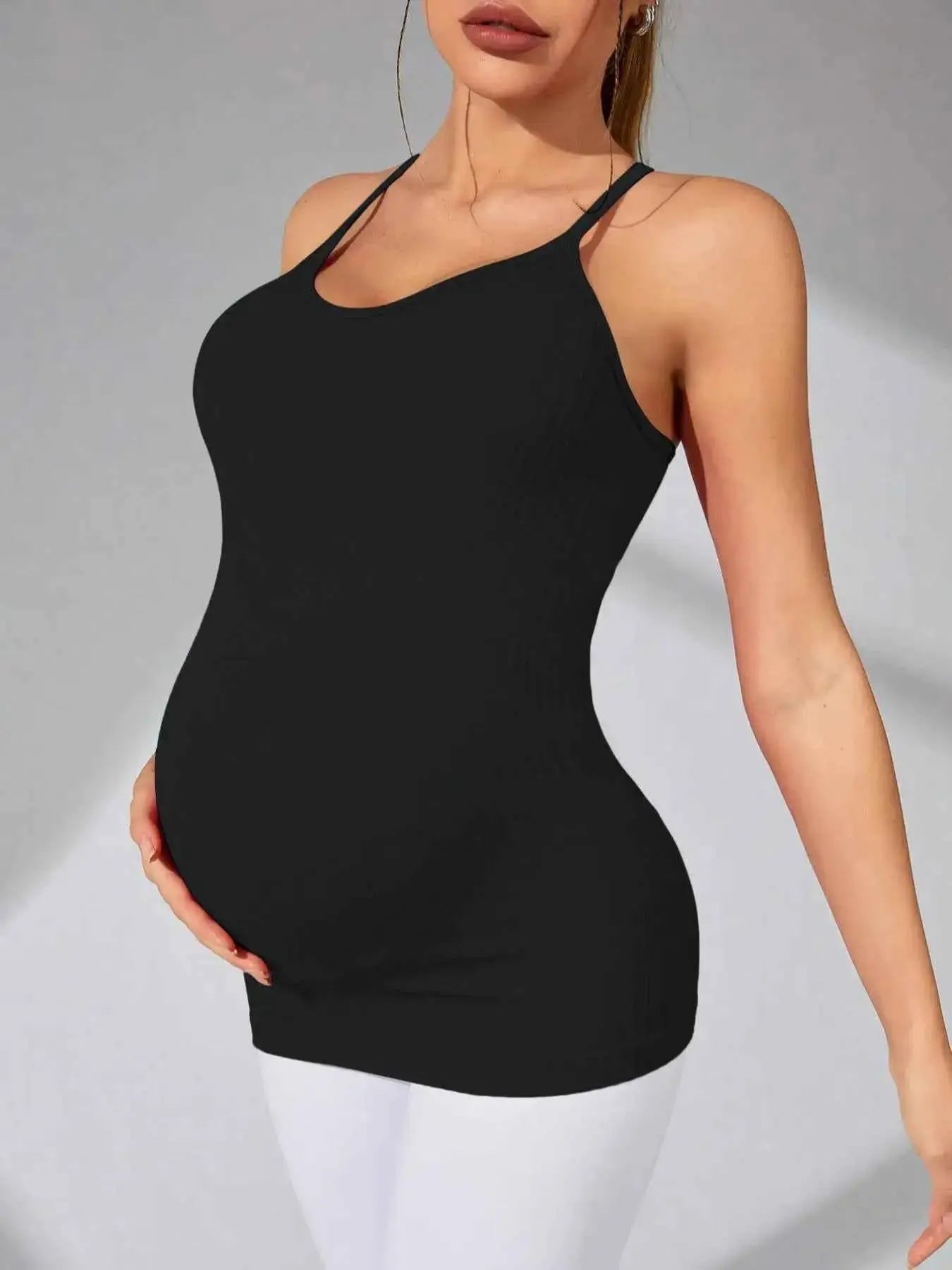 Sommer Schwangermode: Atmungsaktives ärmelloses Schwangerschaftsoberteil für werdende Mütter, lässige Umstandsmode