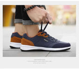 Leather Men Shoes Sneaker Trend Sports Running Breathable Men‘s Sneakers Non-slip Footwear Shoe for Male Walking Autumn