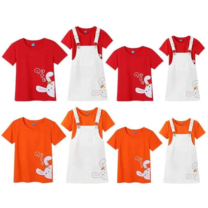 Family Vacation Clothing Resorts Look Parent Child Clothes Mom and Daughter Suspender Dress Two Piece Sets Dad Son Same Outfits