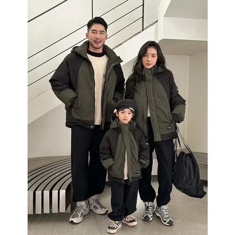 Family Matching Warm Clothes Winter Daughter Mother Thick Padded Coat Son Father Quilted Jacket Parents and Children Clothing - Mein Shop