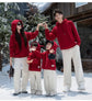 Funny Family Red Hoodies Ear Winter Warm Parent-child Clothes Dad Mom Daughter Son Matching Thick Hooded Sweatshirts Pants Sets - Mein Shop