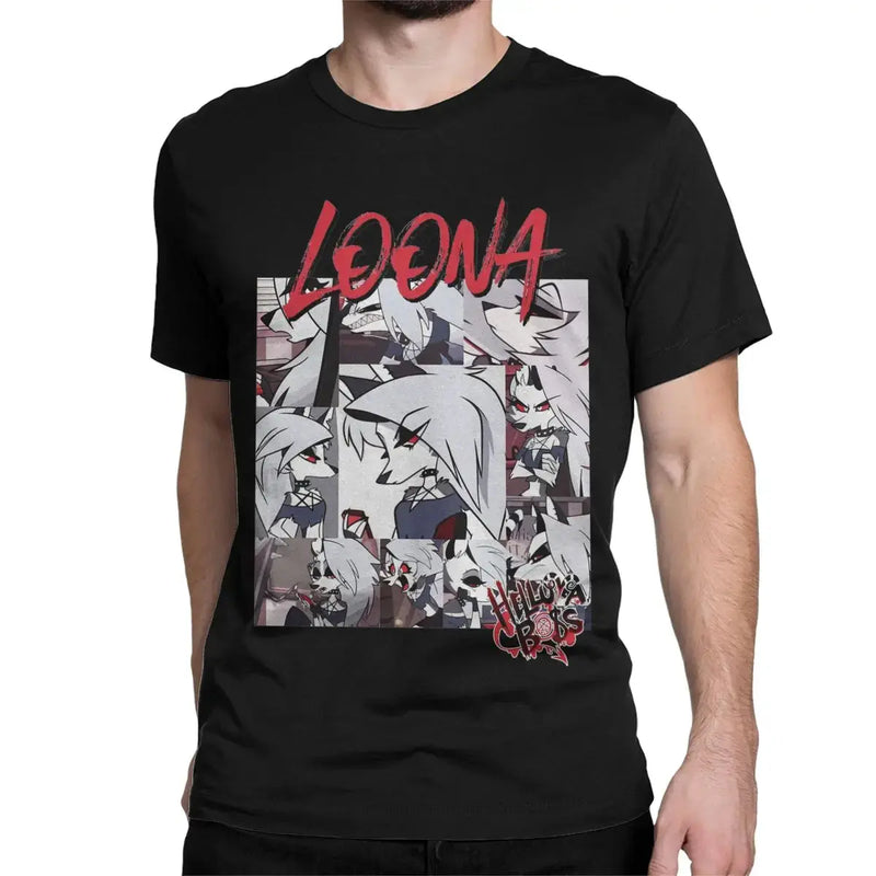 Men's T-Shirts Helluva-Boss Loona Cool 100% Cotton Tees Short Sleeve T Shirt Round Neck Clothing Graphic Printed Mein Shop