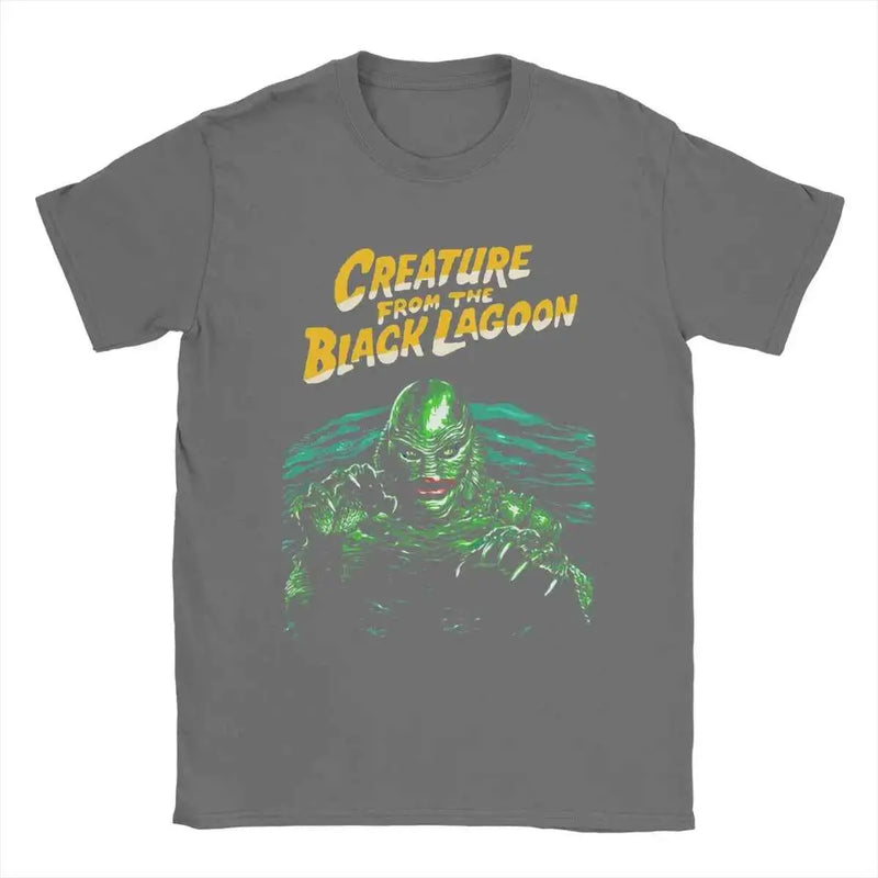 Men T-Shirts Creature From The Black Lagoon Creative Pure Cotton Tees Short Sleeve T Shirt Crewneck Tops New Arrival
