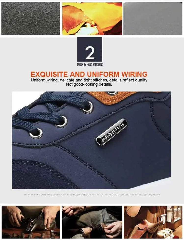 Leather Men Shoes Sneaker Trend Sports Running Breathable Men‘s Sneakers Non-slip Footwear Shoe for Male Walking Autumn
