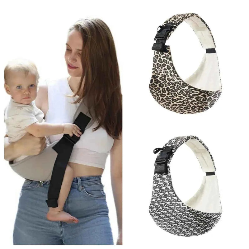 Baby Going Out Safety Carrier Simple Leopard Pattern Portable Front Hug Type Back Baby Out of the Baby Artifact Waist Stool