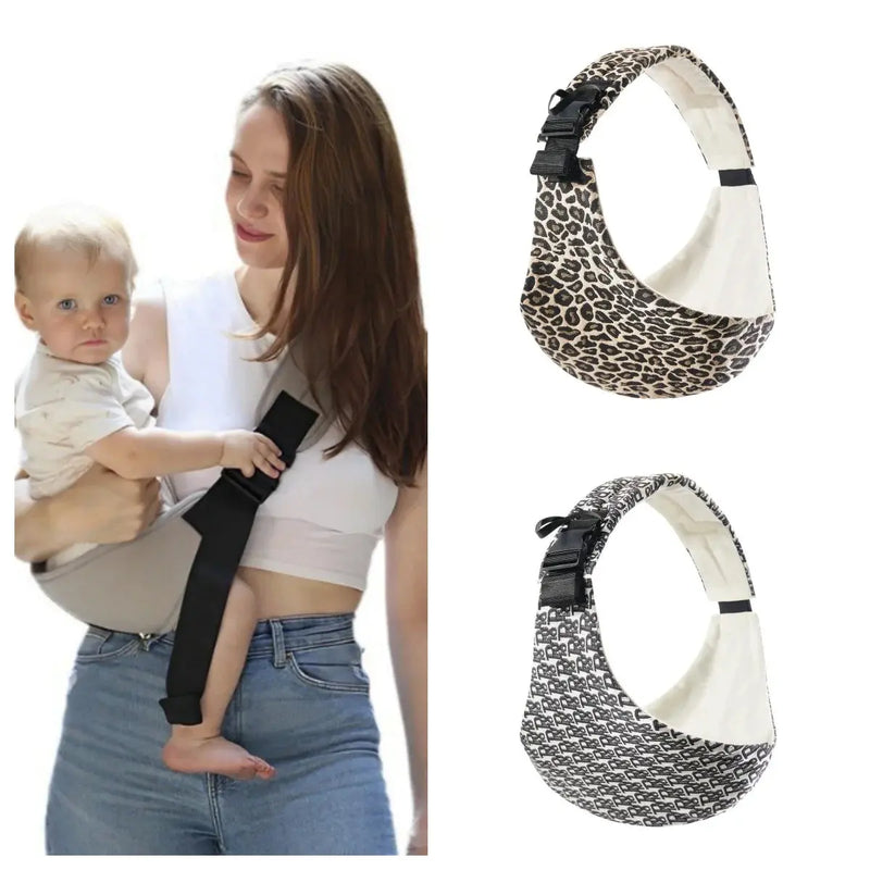 Baby Going Out Safety Carrier Simple Leopard Pattern Portable Front Hug Type Back Baby Out of the Baby Artifact Waist Stool - Mein Shop