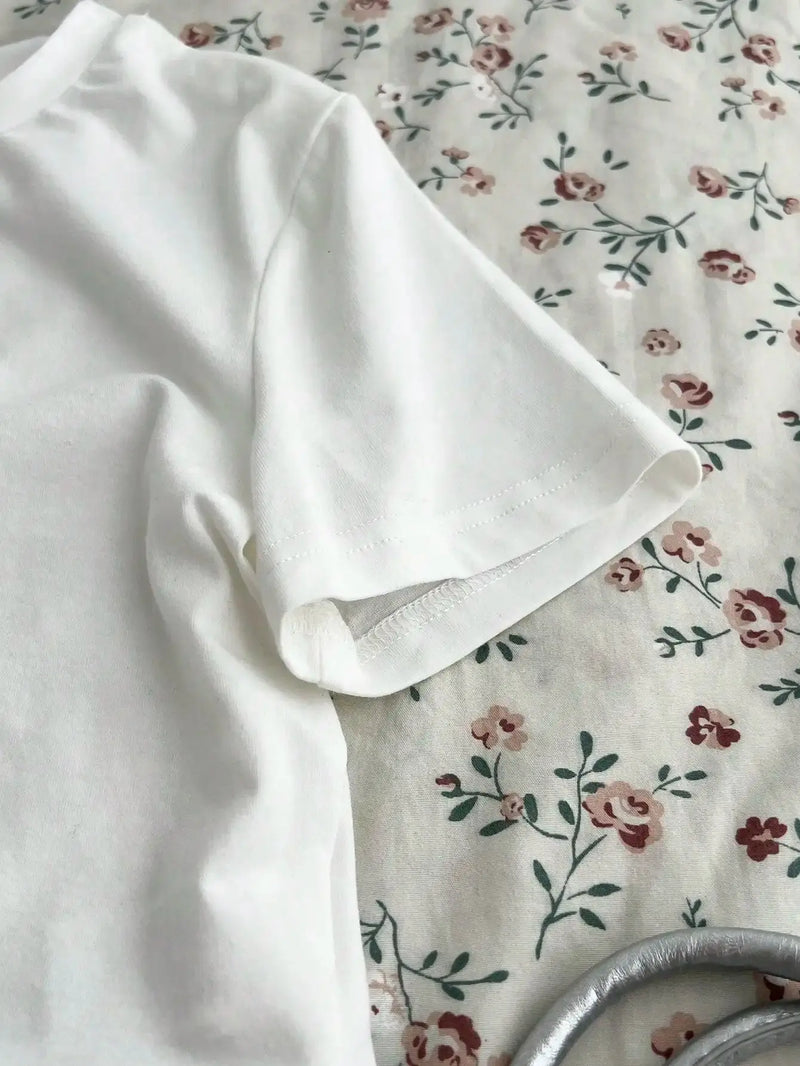 Women short Sleeve T Shirt summer Solid Slim Fit Casual Shirts Female Pullovers Basic Tee Clothes Street wear Crop Tops - Mein Shop