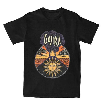 Men T-Shirt Gojiras Music Heavy Metal T-Shirts Hip Hop Humor Beach Tee Shirt Y2K Basic Custom Logo Cotton Tops Gift Idea