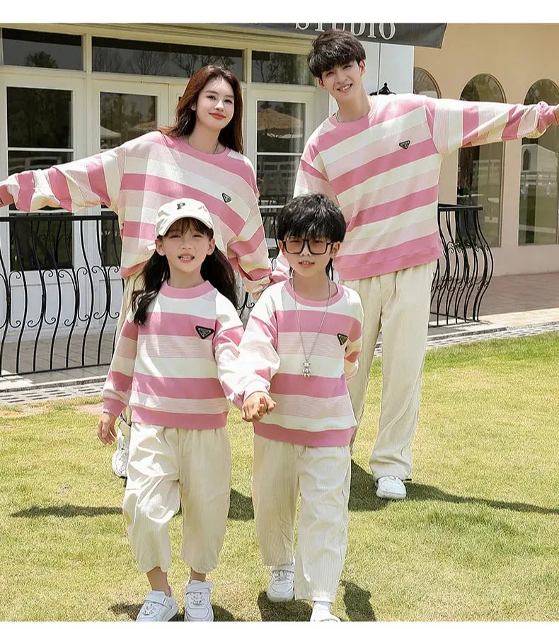 Family Couple Sweatshirts Matching Set Fashion Autumn Father Mother and Son Daughter Clothes Korean Parents and Children Outfits - Mein Shop