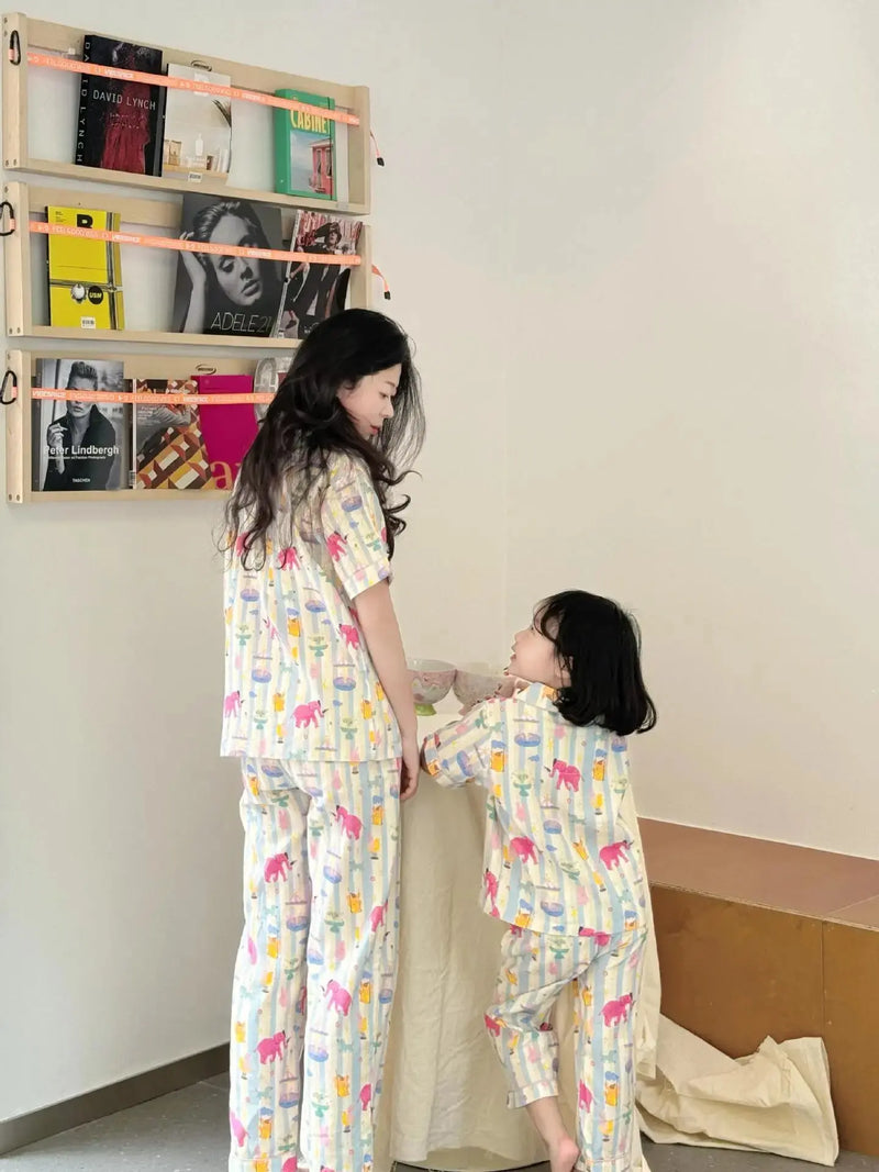 Family Pijama Set Mother and Daughter Matching Sleepwear Suit Mom and Baby Girl Same Home Clothes Mommy and Me Nightgown Outfits - Mein Shop