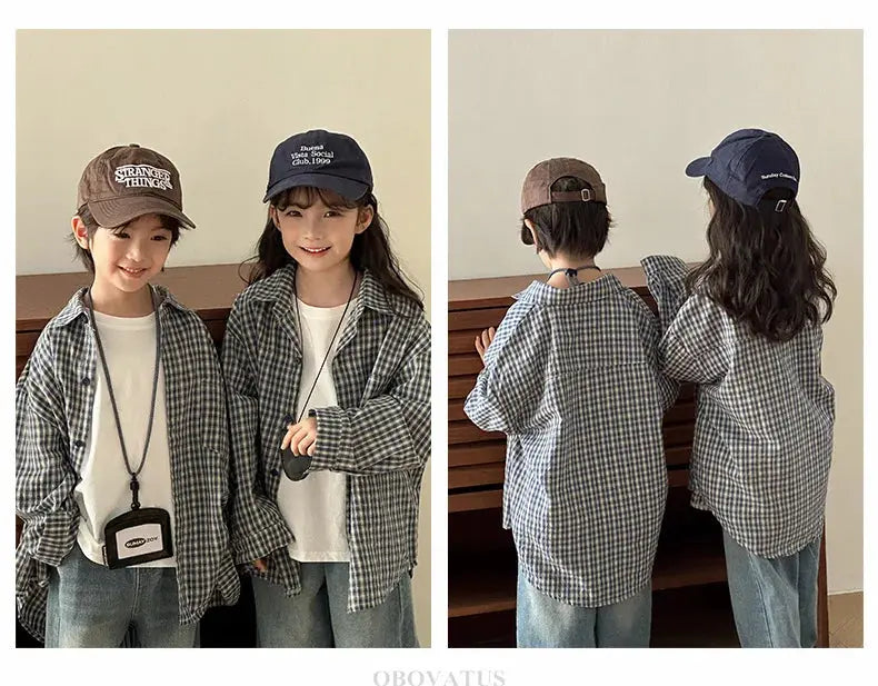 New Elegant Family Look Clothing Mother and Daughter Father Son Plaid Shirt Long Sleeve Blouse Fashion Family Matching Outfit - Mein Shop