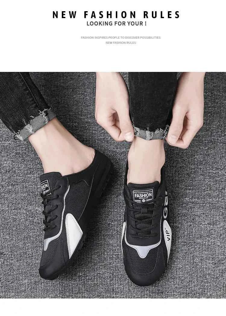 2025 New Men Slippers Trend Baotou Shoes for Men Summer Breathable Casual Shoe Vulcanized Flats Male Sneakers Half Slip-on Shoes