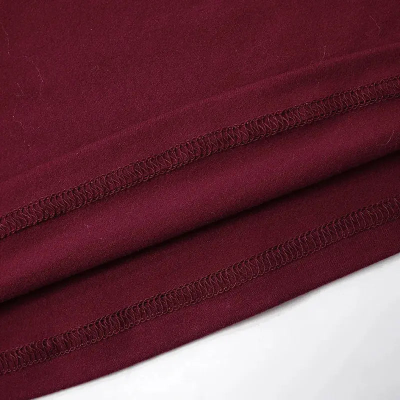 Wine Red T-shirts for Women 2025 Autumn Long Sleeve Split Slim Fit Tee Shirt Female Clothing Y2K Tunics Crop Tops Streetwear - Mein Shop