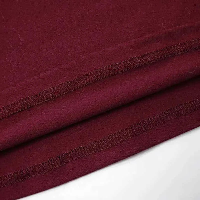 Wine Red T-shirts for Women 2025 Autumn Long Sleeve Split Slim Fit Tee Shirt Female Clothing Y2K Tunics Crop Tops Streetwear