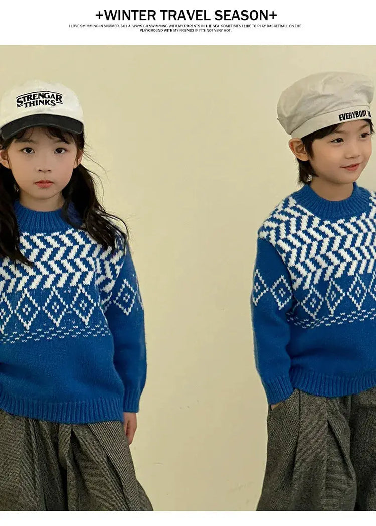 Knit Sweaters for The Whole Family Knitwear Winter Father Mother and Daughter Son Children Boy Girl Knitted Long Sleeve Pullover - Mein Shop