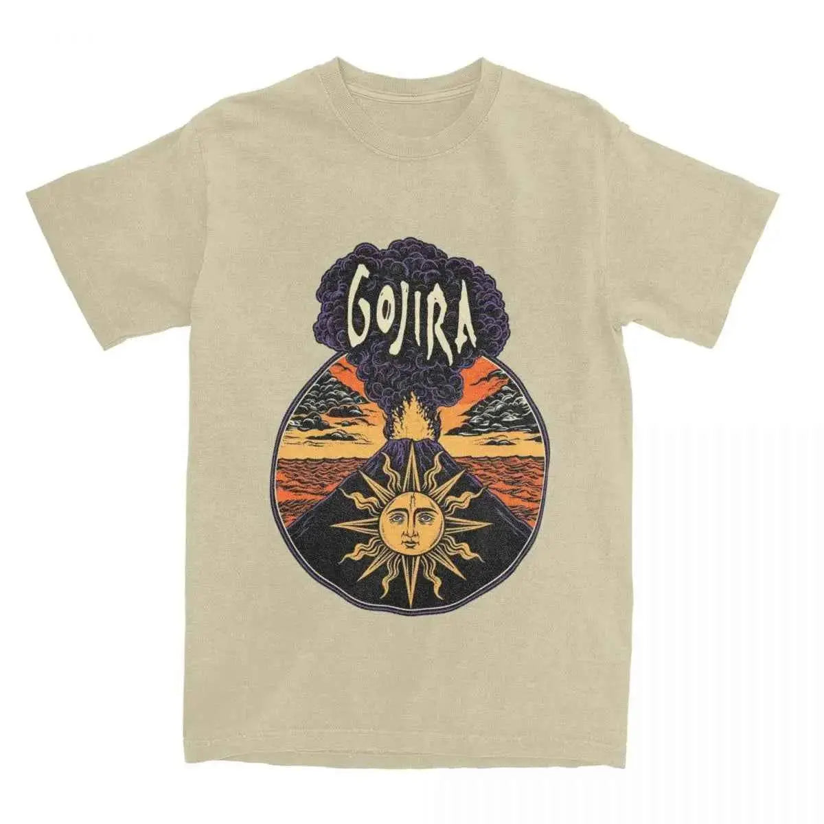 Men T-Shirt Gojiras Music Heavy Metal T-Shirts Hip Hop Humor Beach Tee Shirt Y2K Basic Custom Logo Cotton Tops Gift Idea