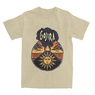 Men T-Shirt Gojiras Music Heavy Metal T-Shirts Hip Hop Humor Beach Tee Shirt Y2K Basic Custom Logo Cotton Tops Gift Idea