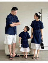 Family Matching Clothes Boy Girl Outfit Set Father and Son Shirt Shorts Suit Mother and Daughter Dress Same Girl Blouse Dress