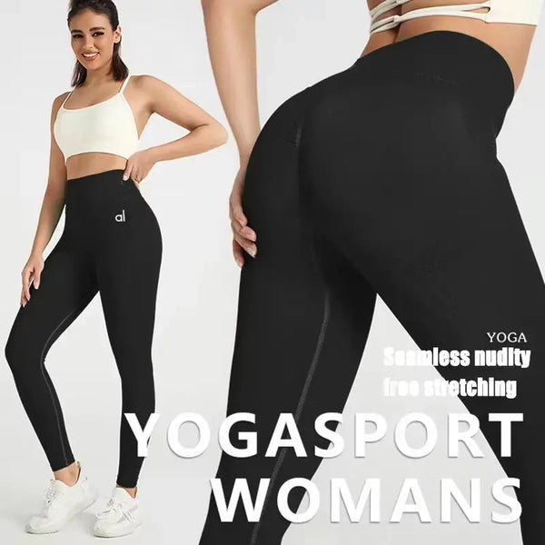 Sport Brand AL Workout Gym Yoga Pants Seamless Honey Peach Hip Women's Pleated High Waist Tight and Scrunch Butt Fitness Pants - Mein Shop