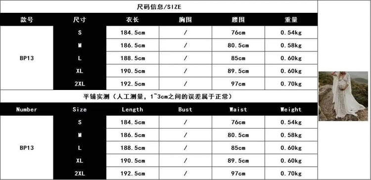 Umstandskleid mit Spitzenärmel - Maternity Batwing Sleeve V-Ausschnitt Langes Kleid für schwangere Frauen, ideal für Fotoshootings und als Requisit