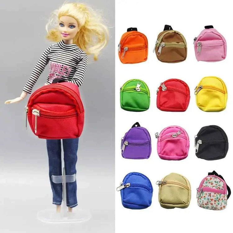 Gifts Dolls Accessories 1/6 BJD Rucksack With Zipper Kids Gifts BJD Doll Schoolbag Doll Backpack Doll Bag Miniature Doll Bag