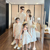 Fashion Family Matching Couple Clothes Mother and Daughter White Dress Dad and Son Baby Clothing Korean Boys Two Piece Outfits - Mein Shop