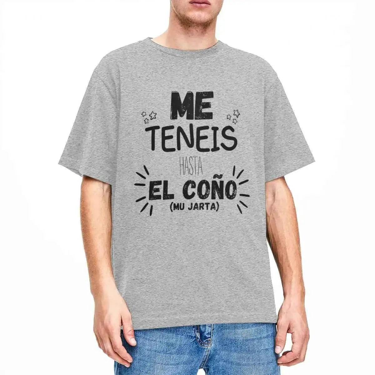 Men You Have Me Up To The Balls T Shirts Spanish Phrases Jokes Pure Cotton Tops Funny Short Sleeve O Neck Tees Big Size T-Shirt