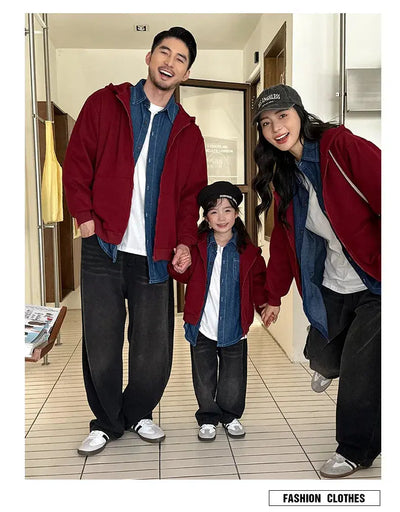 Winter Family Warm Jacket Parent-child Clothes Korea Fashion Father Mother and Daughter Son Baby Matching Thick Coat with Hooded - Mein Shop