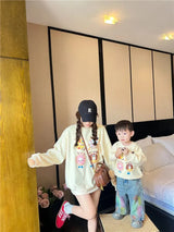 Family Sweatshirts Fashion Father Mother and Children Tops Korean Mom Dad and Daughter Son Matching Clothes Baby Toddler Romper Mein Shop