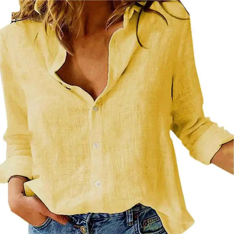 Women Shirt Solid Color Single-breasted Spring Shirts Button Lapel Cardigan Lady Loose Long Sleeve Oversized Shirt Womens Blouse