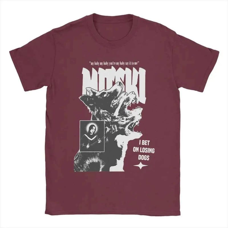 Men T-Shirts Mitski I Bet On Losing Dogs You're My Baby Say It To Me 100% Cotton Tee Shirt Short Sleeve T Shirt O Neck Clothes