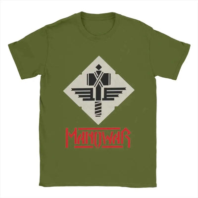 Men's T-Shirt Manowars Casual Pure Cotton Tee Shirt Short Sleeve T Shirts O Neck Tops 4XL 5XL