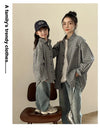 Matching Family Plaid Shirts Dad Mom and Boys Girls Fashion Clothes Korean Father Mother and Daughter Son Same Clothing Jacket Mein Shop
