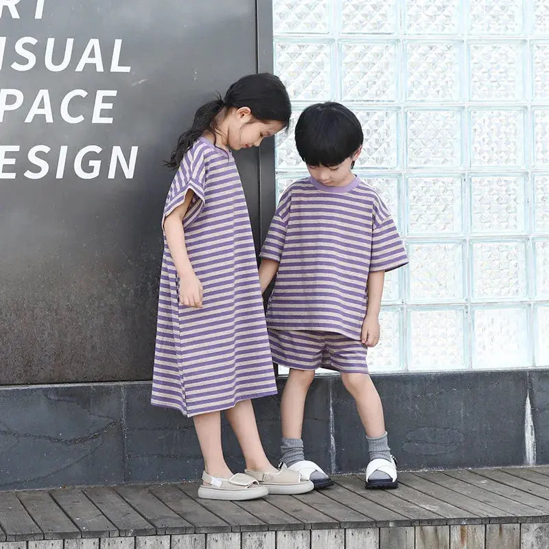 Family Look Clothes Mom and Daughter Same Dress Dad Short Sleeve T Shirts Mother and Son Kids Clothing Children Two Piece Outfit - Mein Shop