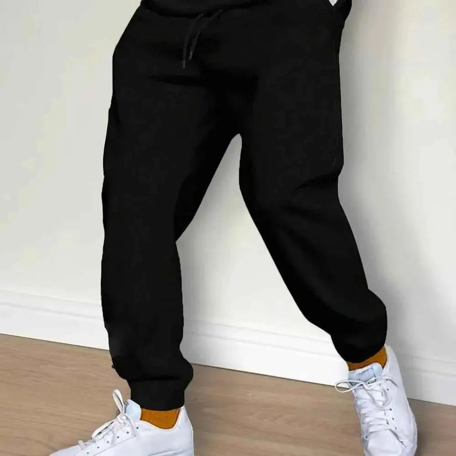 Herren Freizeithosen - Casual Hosen für Herbst Winter, Fleece Jogginghosen, Sport Gym Trousers in einfarbig für Workout und Laufen