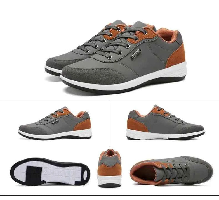 Leather Men Shoes Sneaker Trend Sports Running Breathable Men‘s Sneakers Non-slip Footwear Shoe for Male Walking Autumn