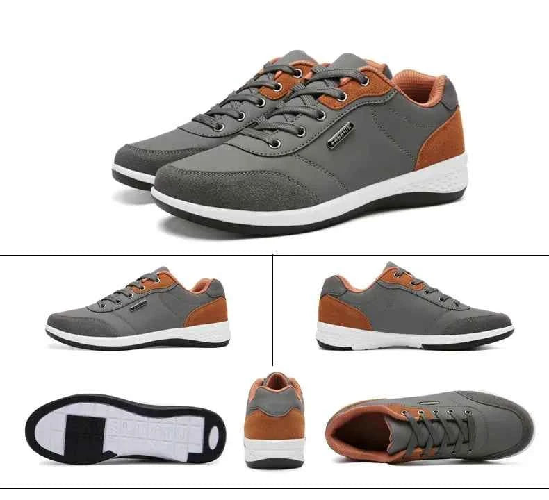 Leather Men Shoes Sneaker Trend Sports Running Breathable Men‘s Sneakers Non-slip Footwear Shoe for Male Walking Autumn
