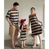 Family Matching Couple Look Clothing Fashion Mom Daughter Sleeveless Dress Dad Son T Shirts Shorts Korean Sister Brother Outfits Mein Shop