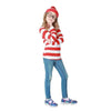 Waldo Book Week Fancy Dress Where's Wally Family Matching Parent-Child Costume Red White Stripe Shirt +Hat +Glasses Girls Boys - Mein Shop
